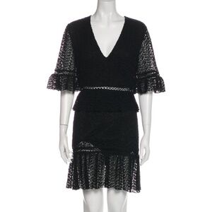 STEVIE MAY Black Crochet Mini Dress
